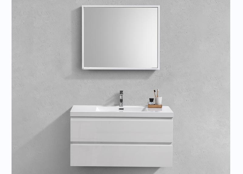 42 Inch Elegent High Gloss White Floating Bathroom Vanity