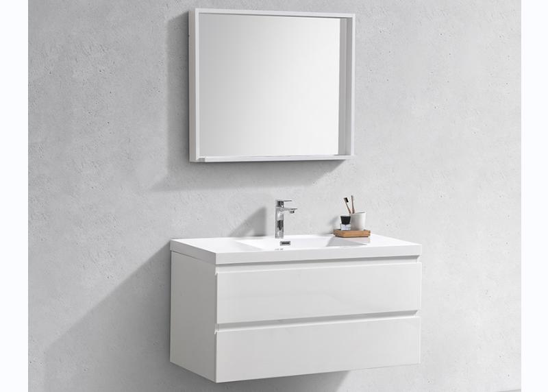 42 Inch Elegent High Gloss White Floating Bathroom Vanity