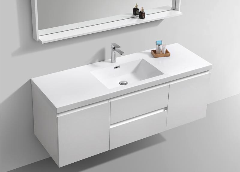 48 Inch High Gloss White Floating Bathroom Vanity