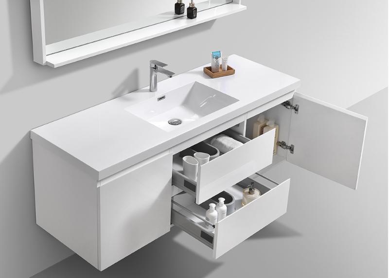 48 Inch High Gloss White Floating Bathroom Vanity