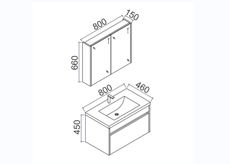 32 INCH Fashionable Melamine Floating Bathroom vanity