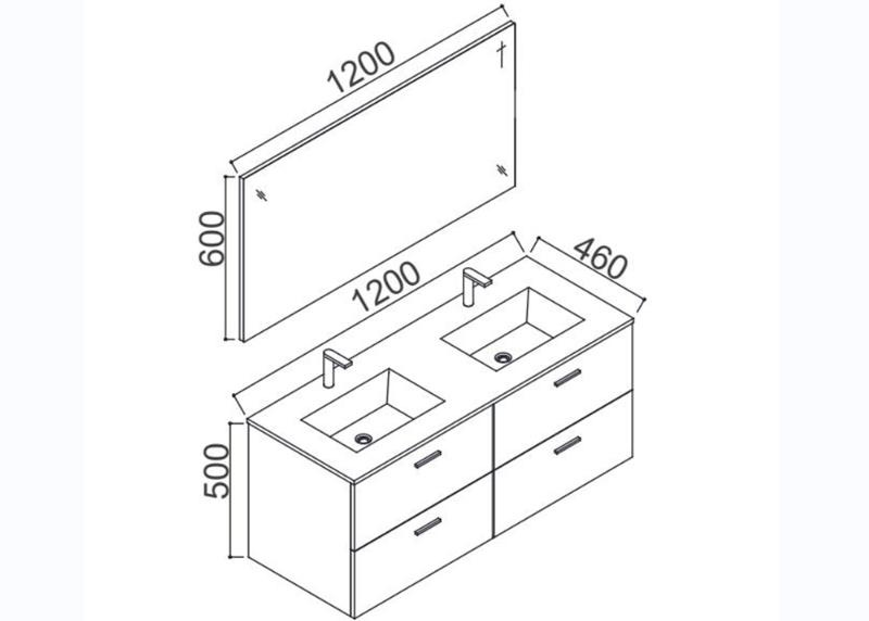 48 INCH Luxury Design Double Sink Floating Bathroom vanity